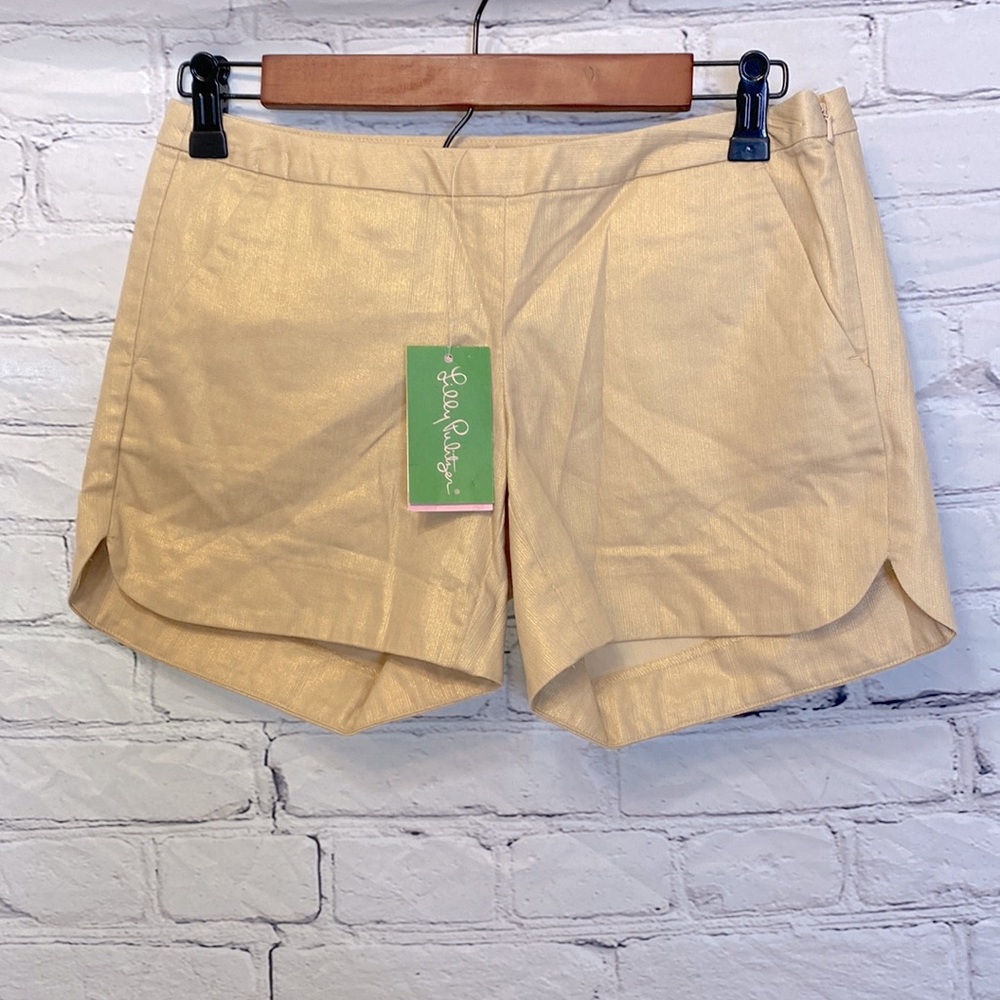 Lilly Pulitzer Gold Metallic Shorts Brand New W/Tags Size 00